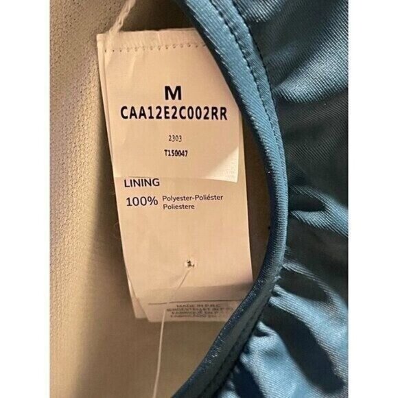 Cupshe Women One-Piece Swimsuit Medium Blue V-Neck Cutout Crossback Strappy - Picture 8 of 10